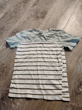 child of mine Light Blue and White Striped Short Sleeve Tee
